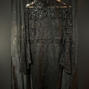 Black sequined Sadies/Hoco dress